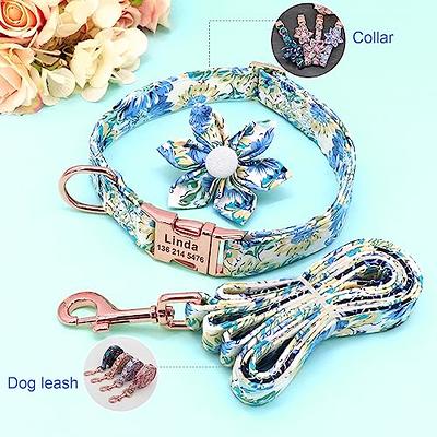 Beirui Cute Girl Dog Collars for Small Medium Large Dogs, Multiple Floral  Patterns Female Pet Dog Collars with Flower for Wedding Holiday(M:Neck