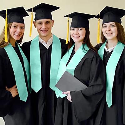 Syhood 4 Pieces 2024 Unisex Graduation Matte Gown Cap Tassel Stole Set Honor Cord 2024 Charm for Graduation
