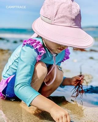 2-Pack Kids Girls Boys Beach Sun Hats UV Protection Summer Fishing Bucket  Hat with String Neck Flap Cover