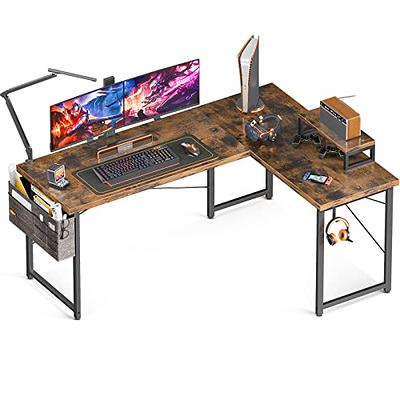 VASAGLE Industrial L-Shaped Computer Desk, Corner Desk, Office Study Workstation with Shelves for Home Office, Space-Saving, Easy to Assemble, Rustic