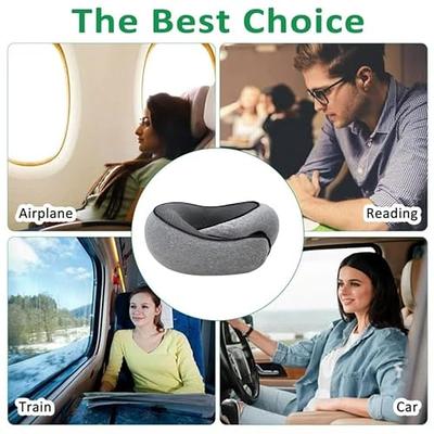 BUYUE Travel Neck Pillows for Airplane, 360° Head Support Sleeping  Essentials for Long Flight, Skin-Friendly & Breathable, Kit with 3D  Contoured Eye