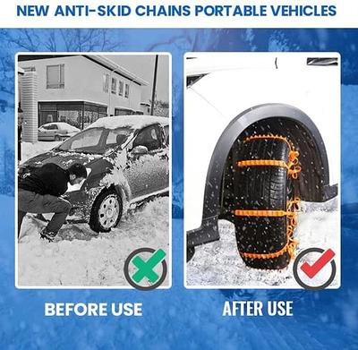 Upgraded Snow Chains for Cars, Emergency Anti Slip Tire Traction