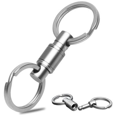 Autuveen Titanium Quick Release Detachable Swivel Carabiner Keychain,Dual  Pull Apart Key Ring Spring Split Snap Key Holder Set with 25mm Key Rings -  Yahoo Shopping