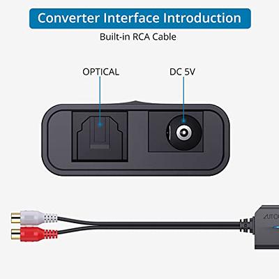 AUTOUTLET 192kHz Optical to RCA Converter DAC Digital to Analog Audio Converter  Spdif/Optical/Toslink to RCA Audio Adapter with 3ft Optical Cable for HDTV,  DVD, Blu-Ray Players and Game Consoles - Yahoo Shopping