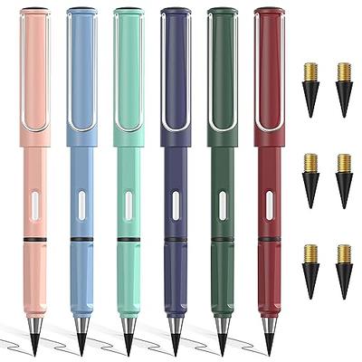 ALECPEA 6pcs Everlasting Pencil Infinite Pencil, Infinity Pencil with  Eraser, Inkless Magic Pencils Eternal with 6pcs Replacement Nibs, Portable