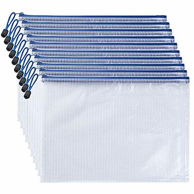 Buy 10 Pack Mesh Zipper Pouch Document Bag for School Office Supplies  Storage Bags - A4 Waterproof Plastic Zip File Folders - Letter Size Plastic  Pouch with Zipper - Mesh Storage Bags