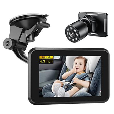 DoHonest Baby Car Camera HD 1080P: 360° Rotating Plug and Play Easy Install  3 Mins Rear Facing Car Baby Monitor with Camera Crystal Night Vision