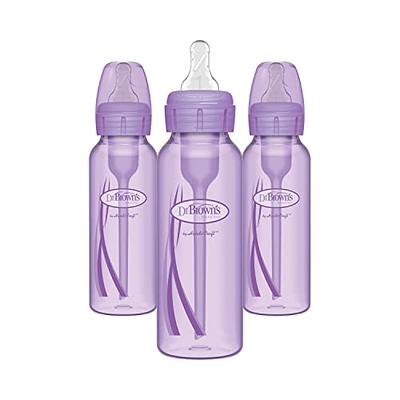 Dr. Brown's Natural Flow Anti-Colic Options+ Narrow Baby Bottles 4 oz/120  mL (Pack of 4), with Level 1 Slow Flow Nipple, 0m+