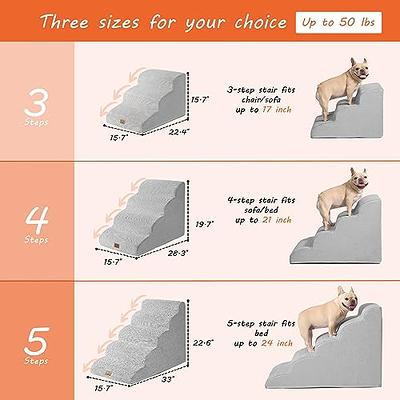  EHEYCIGA Dog Stairs for Small Dogs, 4-Step Dog Stairs for High  Beds and Couch, Folding Pet Steps for Small Dogs and Cats, and High Bed  Climbing, Non-Slip Balanced Dog Indoor