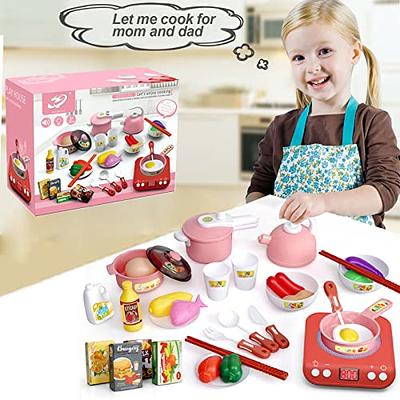 Bruvoalon 32Pcs Kids Play Kitchen Toys Set, Toddlers Pretend