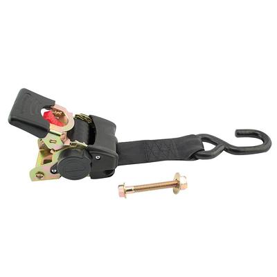 STANLEY S1007 Black/Yellow 1.5 x 16' Ratchet Tie Down Straps - Heavy Cargo  Securing (3,300 lbs Break Strength), 2 Pack