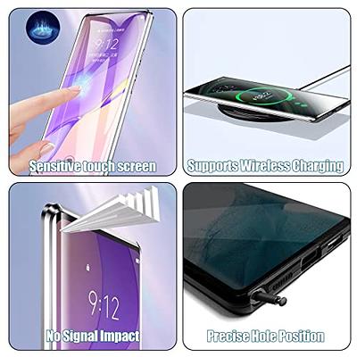 AACL for Samsung Galaxy S23 Ultra Screen Protector Tempered Glass, 3D  Curved Glass for S23 Ultra 5G,6.8 Inch [Fingerprint  Unlock][Anti-Scratch][Case
