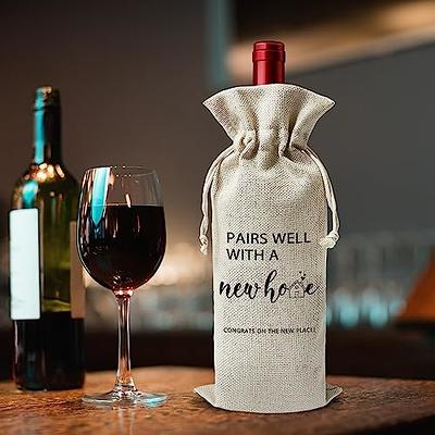  Housewarming Gifts Wine Bag, Thank You Gift for Neighbor,  Housewarming Party Decorations, Best Neighbors Ever Wine Bag, New Home  Owner Gift, Burlap Drawstring Wine Bag (DL092) : Home & Kitchen