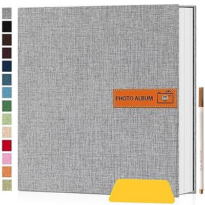 Linen Baby Photo Album With Sticky Pages, First Year Baby Memory