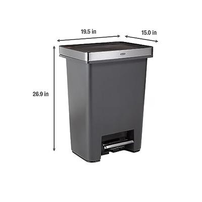 Stainless Steel 13-Gallon Kitchen Trash Can with Step Lid Charcoal - Yahoo  Shopping