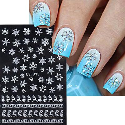  8 Sheets Christmas Nail Art Stickers Winter Snowflake