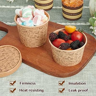 Comfy Package [25 Sets] 8 oz. Paper Food Containers With Vented Lids, To Go  Hot Soup Bowls, Disposable Ice Cream Cups, Kraft - Yahoo Shopping