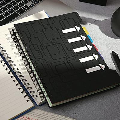 CAGIE 2 Pack 5 Subject Notebook with Tabs Dividers Total 440 Pages  Hardcover Spiral Notebooks 5x7 A5 Spiral Bound Journal for Note Taking Work  School