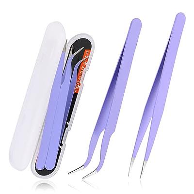 Prasacco 4 Pcs Straight Curved Tweezers, Sticker Tweezers, Craft Tweezers,  Eyelash Tweezers, Nail Art Rhinestone Tweezers - Yahoo Shopping