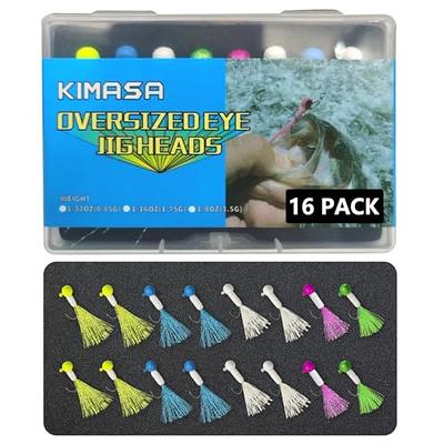 KIMASA Crappie Jigs Heads Fishing Jig Kit-16PCS,1/8 oz,1/16 oz