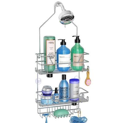 Dracelo Sliver Shower Caddy Corner, 4 Tier Shower Organizer, Large Shower Storage and Shower Caddy Tension Pole