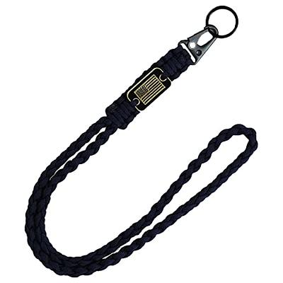 Paracord Key Lanyard for Men/Women, Heavy Duty Lanyard for Keys/Id Badges  with Cool USA Flag, Military Braided Tactical Neck Lanyard Keychain for