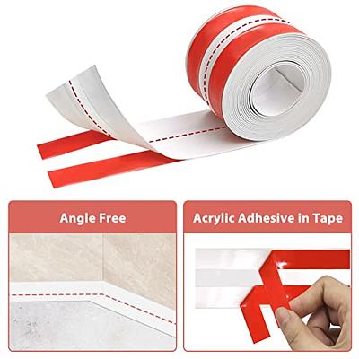 XINYIDAO Waterproof Tape Caulk Strip 1.5 in Wide PVC Waterproof  self-Adhesive Tape, Bathtub, Bathroom, Toilet, Kitchen and Sink Edge  Flooring, Seal