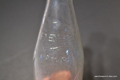 Vintage Pepsi Soda Bottle Clear Glass 10 Oz Pop Embossed Logo