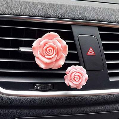 Rose Flower Pattern Car Air Vent Clips,MoreChioce 2PCS Charm Air