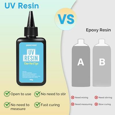 UV Resin 100g - Upgraded UV Resin Kit, Hard Type Crystal Clear Ultraviolet  Curing UV Epoxy Resin for Craft Jewelry Making