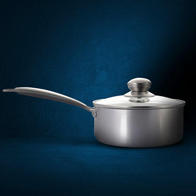 Le Creuset 2 Quart Stainless Steel Saucepan with Lid