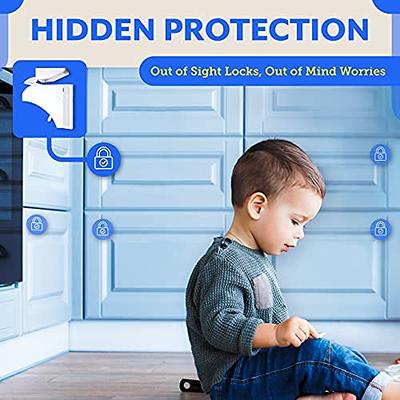 Child Safety Cabinet Latches Multipack Quick Easy Install No Tools Drilling or Measuring Universal Baby Proofing Locks