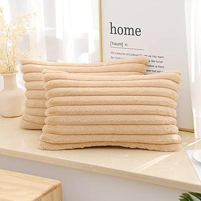 DOMVITUS Boucle Pillow Covers 20x20 Throw Pillows for Couch Set of 2  Neutral Pillow Covers Decorative Pillows for Living Room Bed Sofa Pillows  Soft