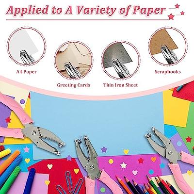 3PCS Paper Hole Punch Shapes, Single Hole Puncher for Crafts,Handheld  Circle/Star/Heart Hole Punch for Tags 