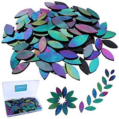 LITMIND 120 Pieces Iridescent Glass Petal Mosaic Tiles for Crafts, Precut Stained  Glass Black Leaves Kit, Rainbow Flowers Leaf Glass Mosaic Making Supplies -  Yahoo Shopping