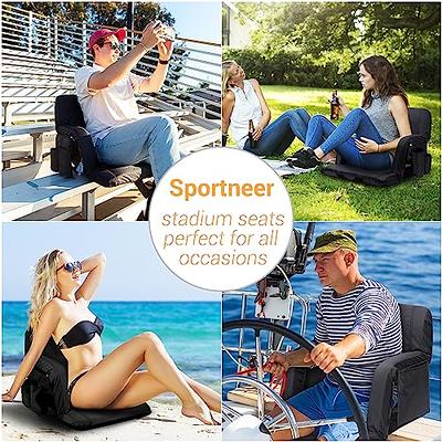 Sportneer Stadium Seats for Bleachers, Bleacher Chairs with Back and Cushion  Bleacher Seats with Back Support Padded Stadium Chair with Armrests 6  Reclining Positions for Sport Events Camping Beaches - Yahoo Shopping