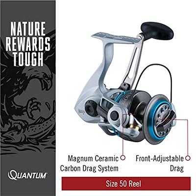 Quantum Cabo Saltwater Spinning Fishing Reel, Size 50 Reel, Changeable  Right- or Left-Hand Retrieve, Magnum CSC Drag System, SCR Aluminum Body and  Side Cover, Silver/Blue - Yahoo Shopping