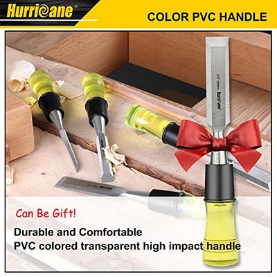 HURRICANE 4 Piece Wood Chisel Set for Woodworking, CR-V Steel Beveled Edge  Blade, Durable PVC High Impact Handle Wood Chisel - Yahoo Shopping