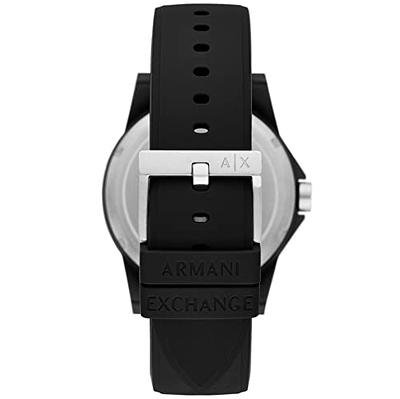 A|X ARMANI EXCHANGE Men's Three-Hand Black Silicone Band Watch