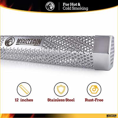 Pellet Smoker Tube for Pellet Grill,12 inch Stainless Steel BBQ Wood Pellet Tube Smoker Box Smoking Tubes for A Pellet Smoking,5 Hours of Billowing