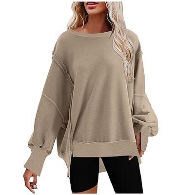 Ceboyel Oversized Sweatshirt for Women 2023 Solid Color Crewneck