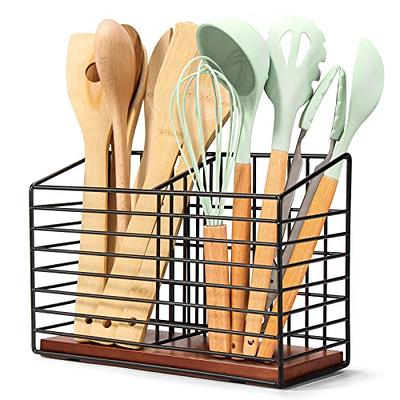 Innovation Utensil Holder, Extra Large Kitchen Utensil Holder for  Countertop, Wood Utensil Holder with Handle, Kitchen Utensil Organizer  Cooking Tools