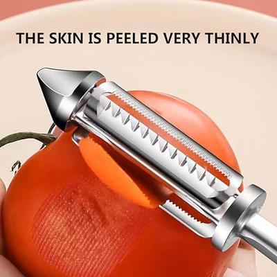 3-in-1 Vegetable Peeler & Fruit Peeler, Strip Cutter Vegetable Cutter Fruit  & Vegetable Stainless Steel Peeler Set with Peeler, Julienne Cutter and