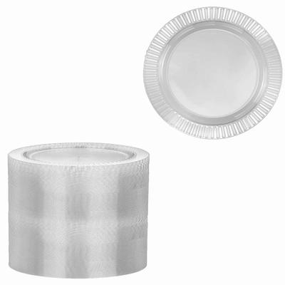 Perfect Settings Premium Clear Plastic Plates 100 Piece Set Elegant Disposable Heavy-Duty 6.25 inch Dessert or Salad Plates (Diamond Edge)