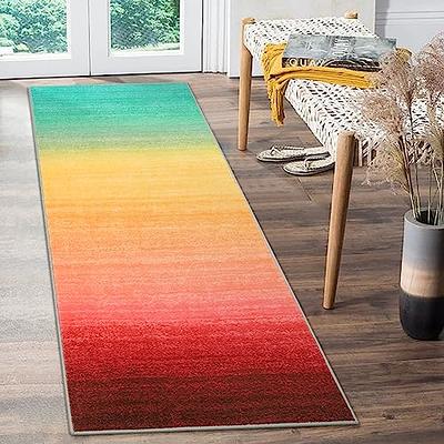 Lahome Modern Abstract Area Rug - 2x3 Small Kitchen Rug Washable Rugs for  Entryway Colorful Bathroom Rug, Rainbow Contemporary Non Slip Indoor Floor