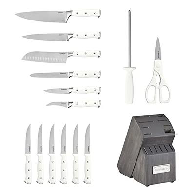 Cuisinart Triple Rivet Collection 15-Piece Cutlery Block Set-White