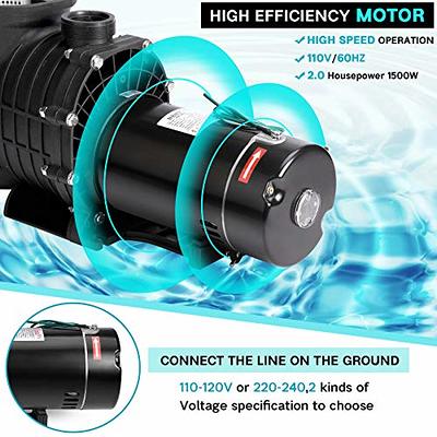 VIVOHOME 2.0 HP 6800 GPH Powerful Self Primming Dual Voltage In/Above Ground Swimming Pool Pump with Strainer Basket