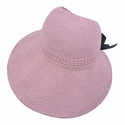 Floppy Straw Hat Foldable, Sun Hats for Women with Ponytail Hole