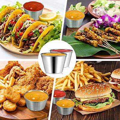 Stainless Steel Sauce Cups 2.5 oz Ramekins for Condiments Dipping