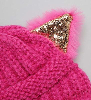 Livingston Women's Winter Soft Knit Beanie Hat with Faux Fur Pom